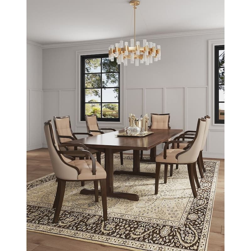 Fifth Avenue Traditional Faux Leather Dining Armchair - Single - Tan