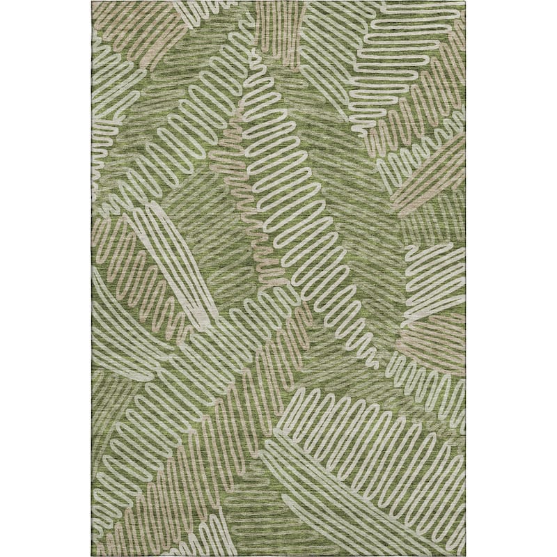 Premium Washable Super Soft Contemporary Leaf Mayfield Rug
