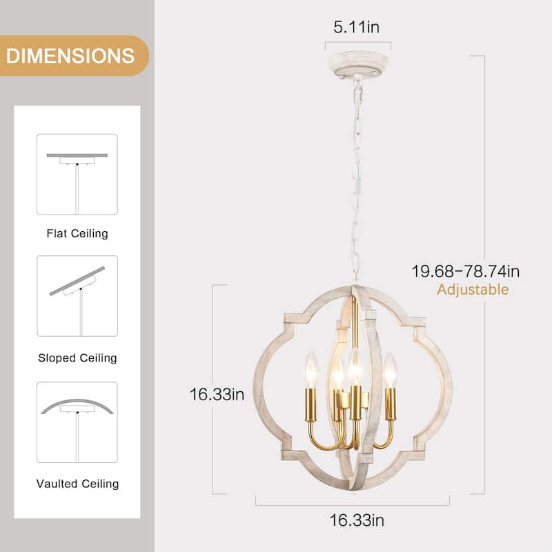 4-Light Rustic Candlestick Hanging Linear Chandelier Lighting Island Chandelier for Dining Room Kitchen Island
