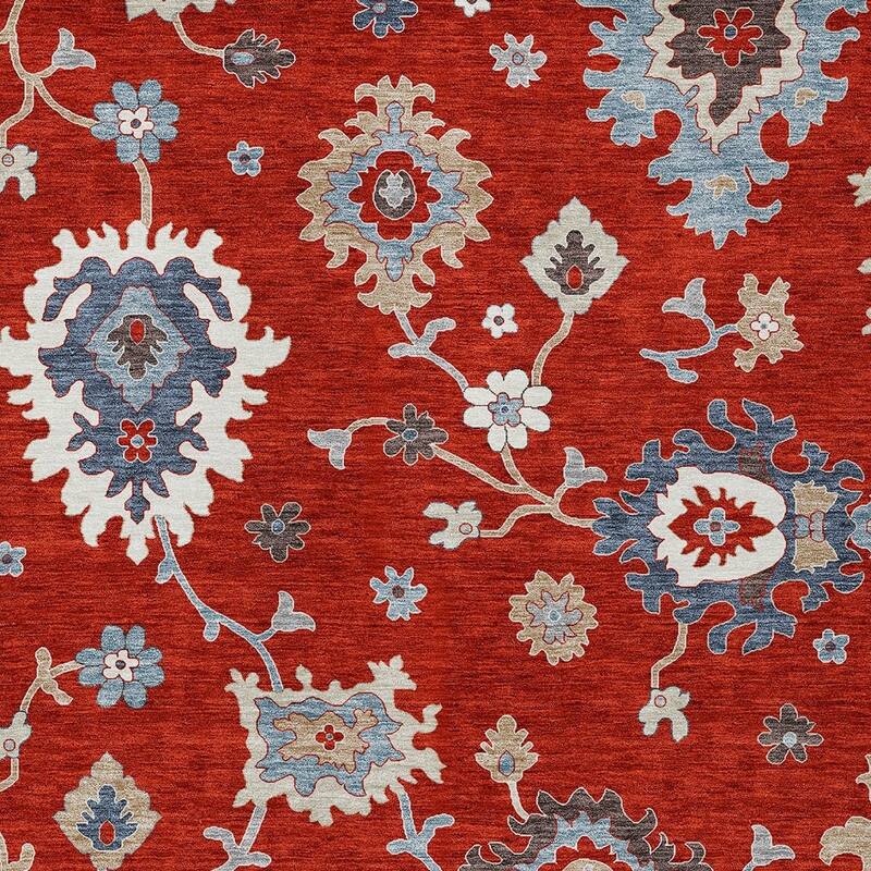 HomeRoots Floral Traditional Rectangle Outdoor Rug