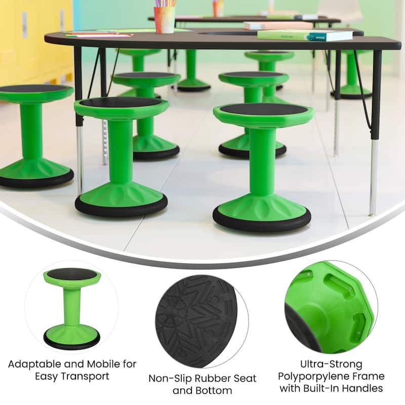 Commercial Fixed Height Collaborative Wobble Stool - 12.75"W x 12.75"D x 16"H