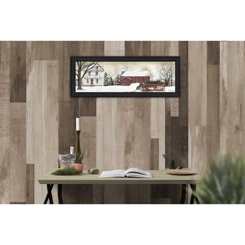 TrendyDecor4U Contemporary "Christmas Trees for Sale" Framed Print Wall Art by Billy Jacobs - Multi-Color