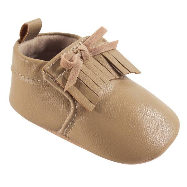 slide 1 of 1, Hudson Baby Infant Unisex Moccasin Shoes, Tan Moccasin 0-6 Months - Tan Moccasin