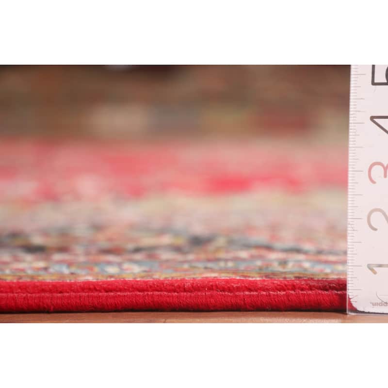 Medallion / Floral Red Kashan Turkish Area Rug Machine Made Carpet - 9'9" x 12'11"