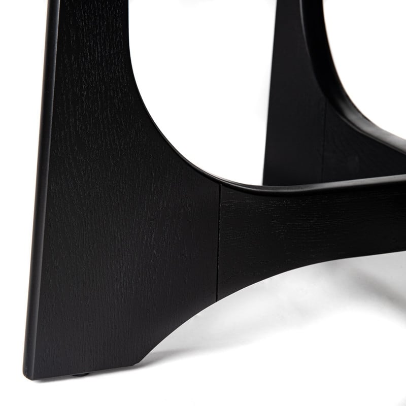 25" & 36" Round Wood Table, Modern Minimalist Side Table and Coffee Table for Living Room, Black