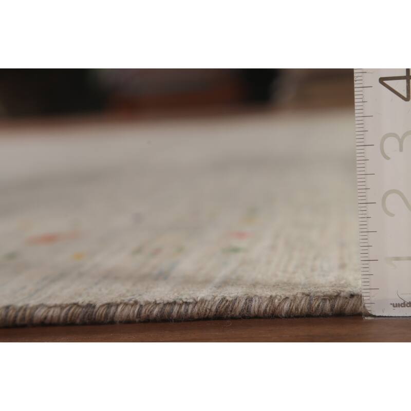 Beige Gabbeh Indian Area Rug Handmade Wool Carpet - 8'3"x 9'8"