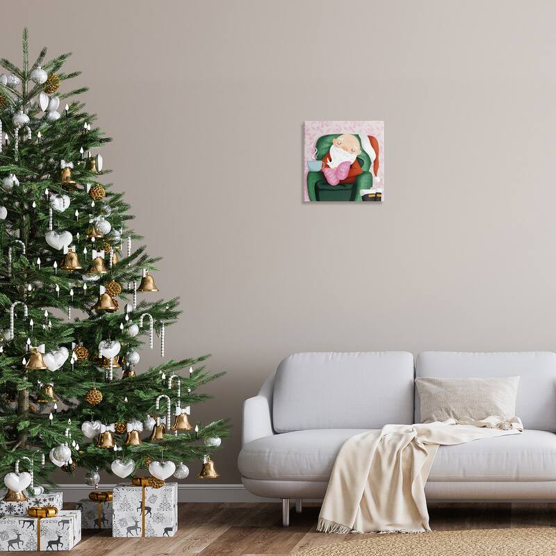 Stupell Cozy Sleeping Santa Claus Canvas Wall Art Design By Sarah Hickman