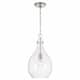 Brentwood 1-light Hanging Pendant - Brushed Nickel w/ Seeded Glass