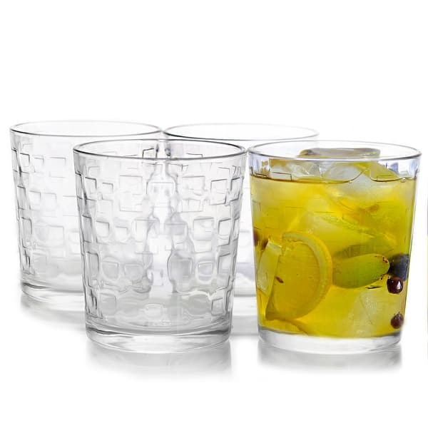 Gibson Home Great Foundations 4 piece 13 oz Embossed Glass Set - Bed Bath &  Beyond - 32036123