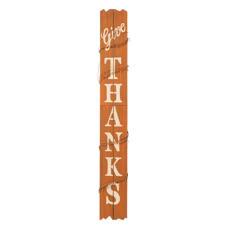 Glitzhome Thanksgiving Wooden Scarecrow Porch Sign Decor