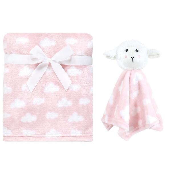 slide 1 of 1, Hudson Baby Infant Girl Plush Blanket with Security Blanket, Sheep, One Size - Sheep - One Size One Size - Sheep