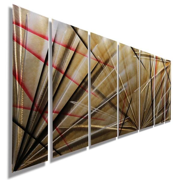 Shop Statements2000 Abstract Metal Wall Art Panels Modern Gold Painting Decor By Jon Allen Meteor Eclipse Overstock 12447229