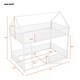 preview thumbnail 3 of 10, Metal Twin over Twin House Bunk Bed with Fence and Door
