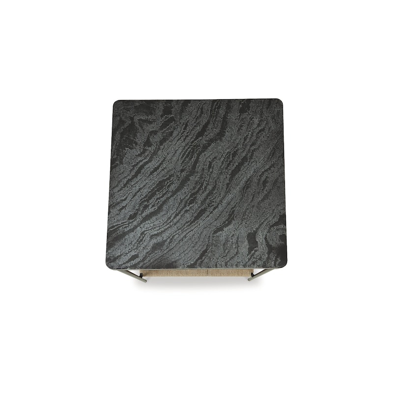 Signature Design by Ashley Minrich Black/Natural Accent Table - 20" W x 20" D x 21.88" H