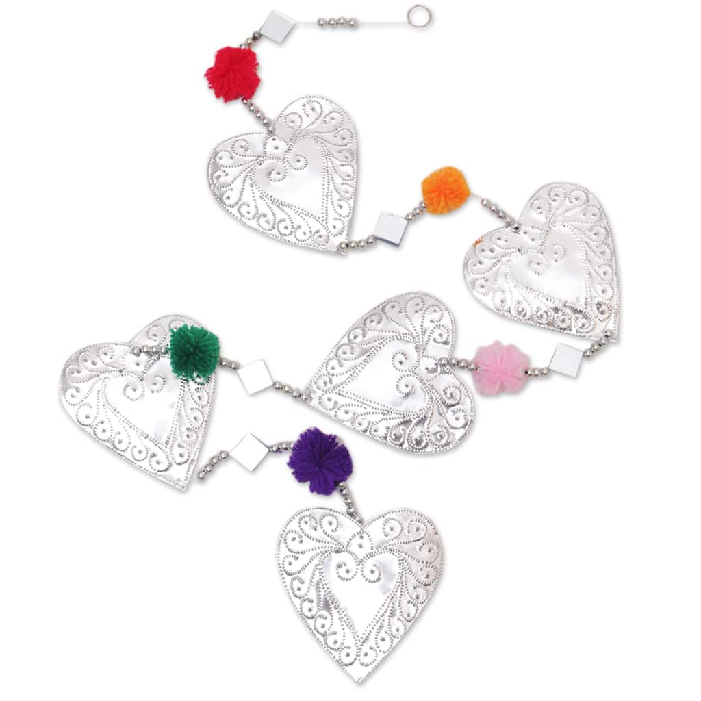 Novica Handmade Love Colors Aluminum Garland