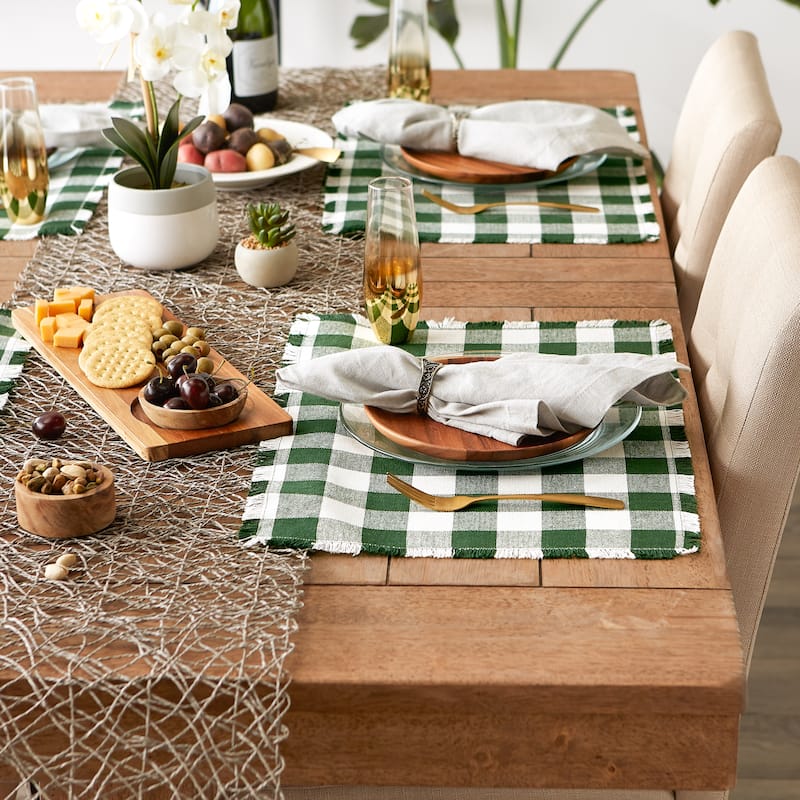 Heavyweight Check Fringed Placemat