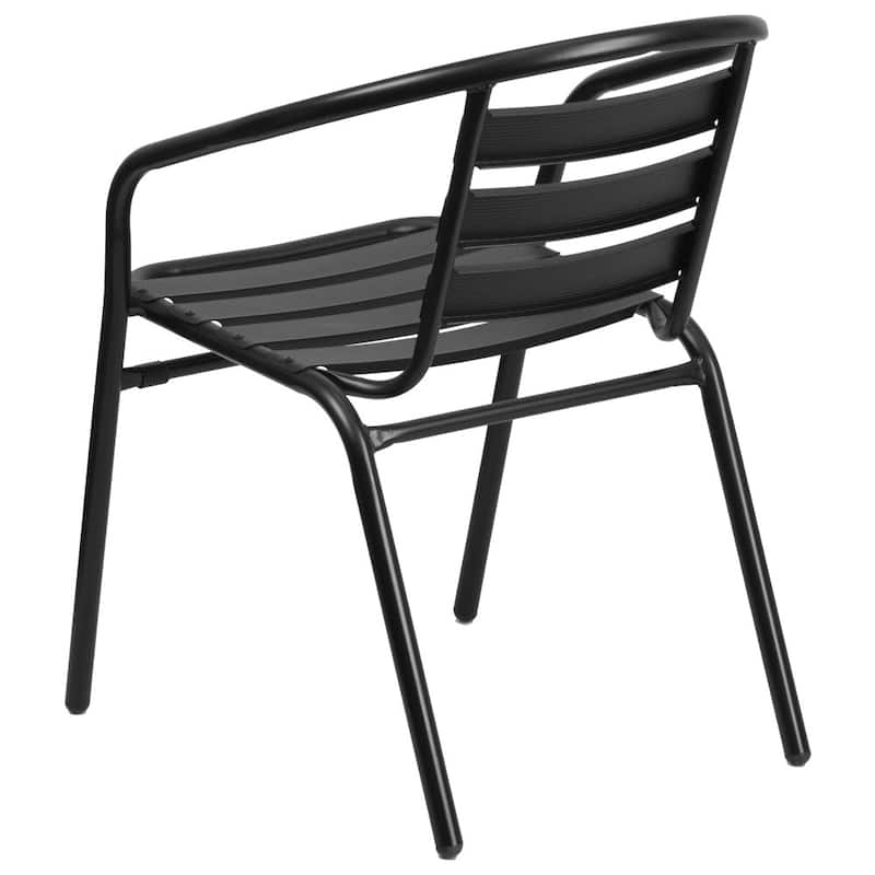 Metal Restaurant Stack Chair with Aluminum Slats
