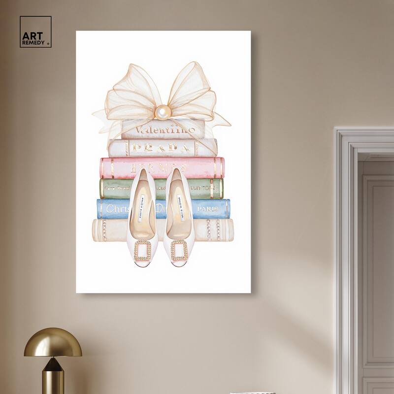 Bow And Buckles Canvas by Art Remedy, Gallery Wrapped