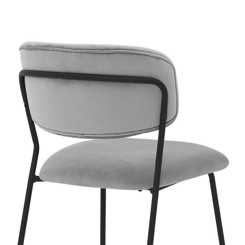 Carlo Grey Velvet and Metal Dining Room Chairs - Set of 2