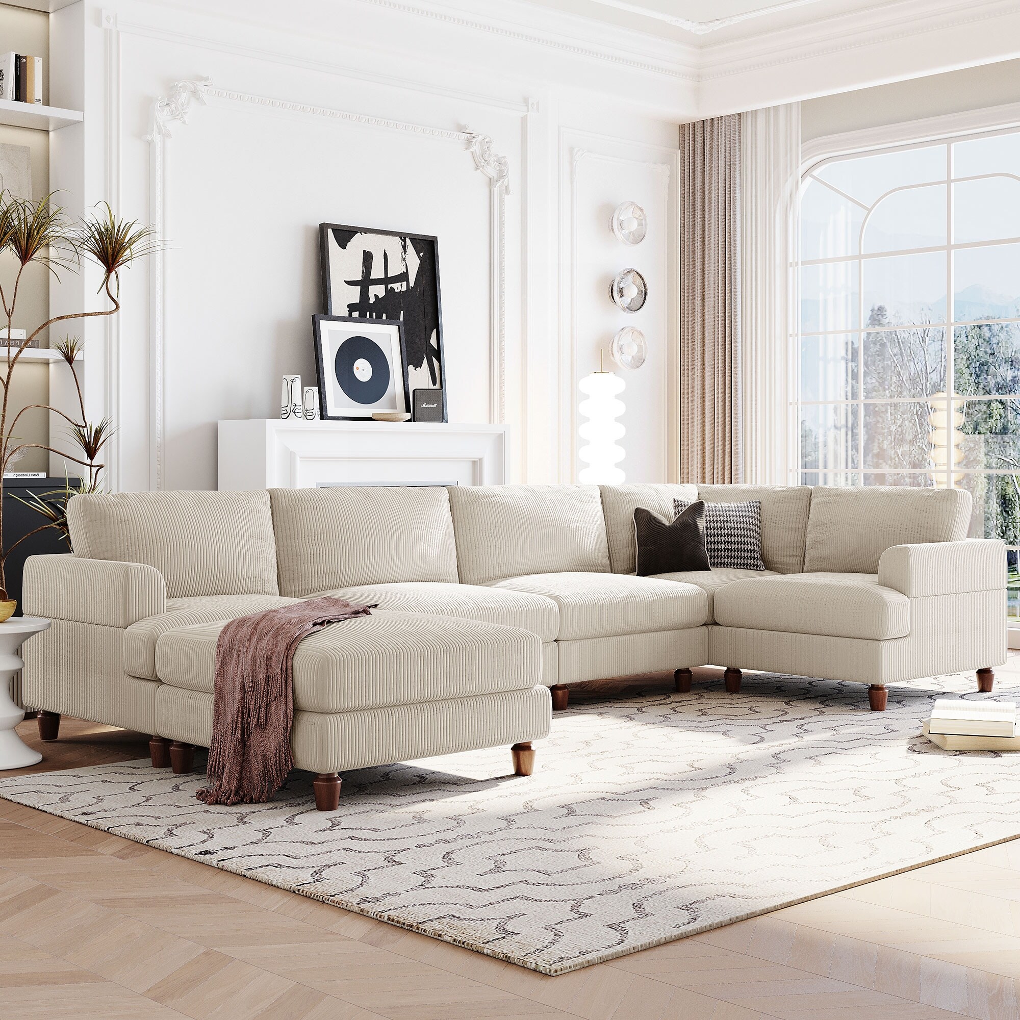 White l shaped couch cheap