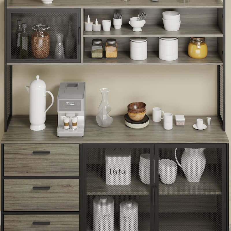 Kitchen Pantry Storage Cabinet Microwave Storage Cabinet Buffet