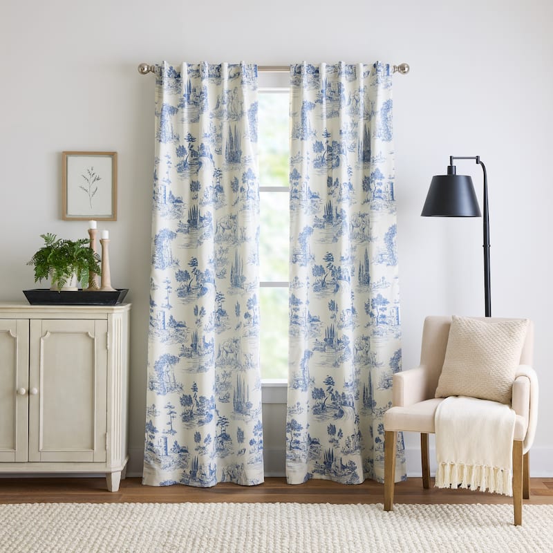 Martha Stewart Village Life Blackout Curtain Panel Pair - 95-in - Blue