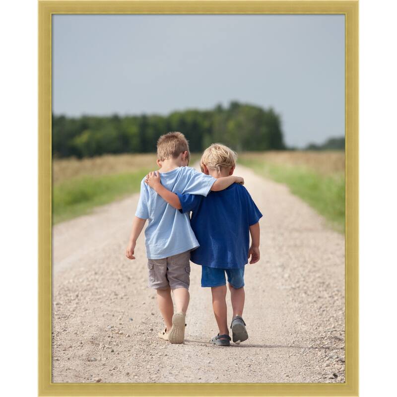 Svelte Clay Grey Framed Picture Frame, Photo Frame - 16x20 - Svelte Polished Gold