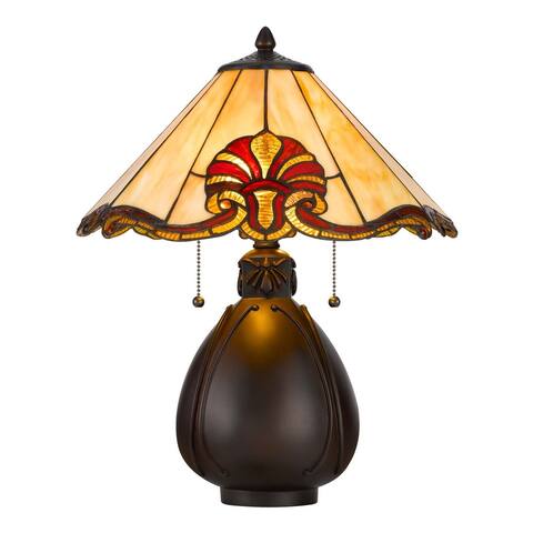 Tiffany Dark Bronze Resin Table Lamp