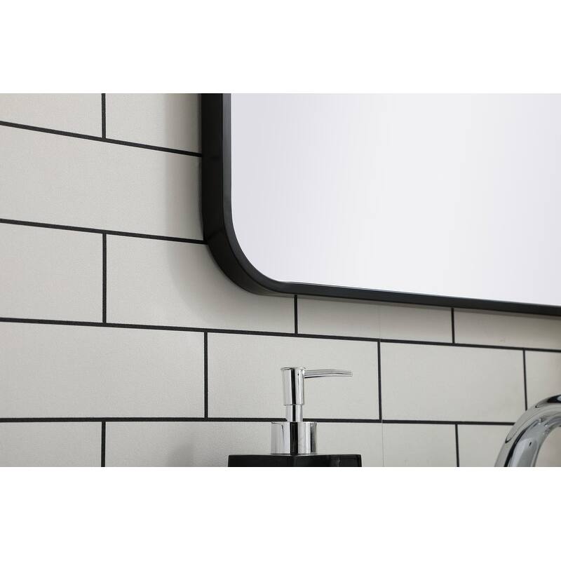 Ezra Soft Corner Metal Rectangular Mirror