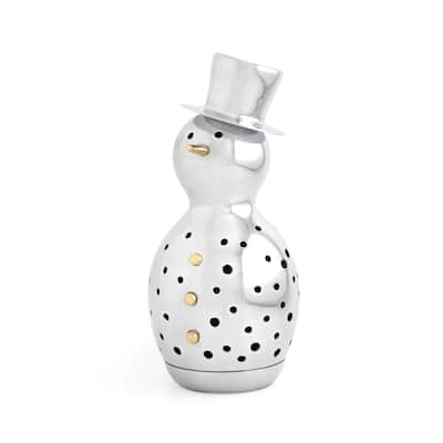 Nambe Snowman Luminary Figurine for Tealights - 7.5" D x 12.5" H