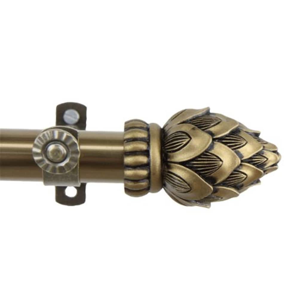 Classic 13/16 Inch Curtain Rod with Bud-Shaped Finials, Durable Design for Hanging Light to Medium Weight Drapery - 120