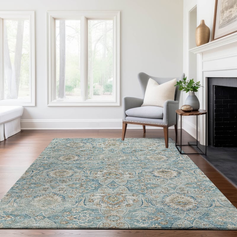 Premium Washable Super Soft Traditional Damask Mayfield Rug