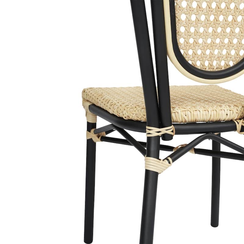 2 Pack All-Weather Commercial Paris Chairs with Metal Frames