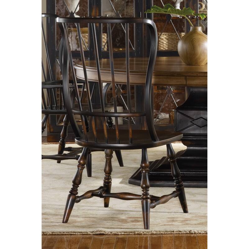 Sanctuary Spindle Side Chair, Ebony - 24.25"W x 43.25"H x 24.75"D