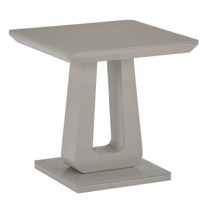 Contemporary MDF & Glass Accent Table - Grey - Glass