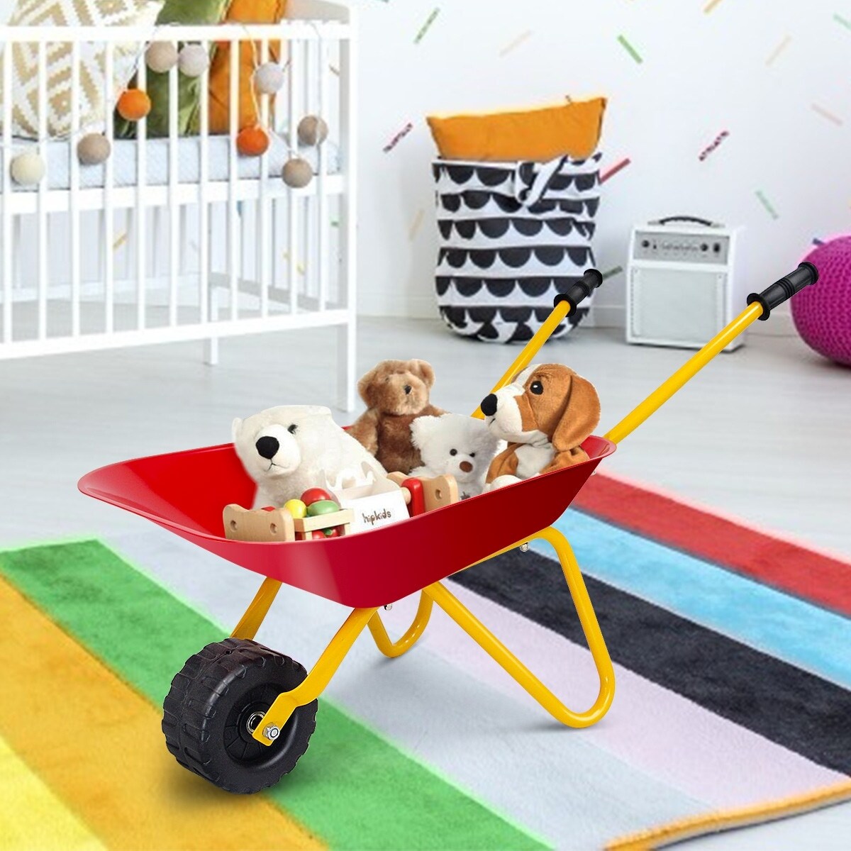 Shop Outdoor Garden Backyard Play Toy Kids Metal Wheelbarrow Red