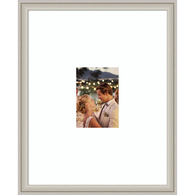 Florence Gold Framed Picture Frame, Photo Frame - 16x20 Matted White 5x7 - Florence Silver