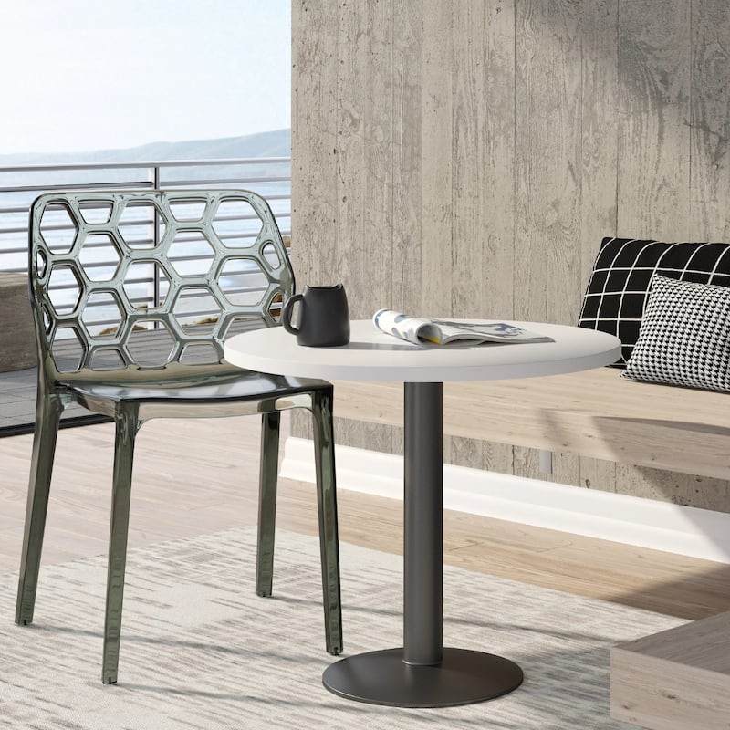 Dynamic Modern Transparent Honeycomb Cut Out Lucite Stackable Dining Chair for Home Dining Rooms Patio Commercial Event Seating