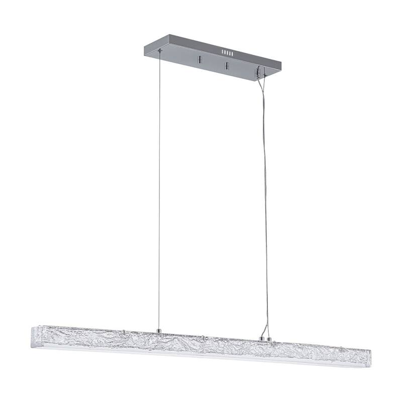 Contemporary Dimmable LED Crystal Style Resin Linear Island Pendant
