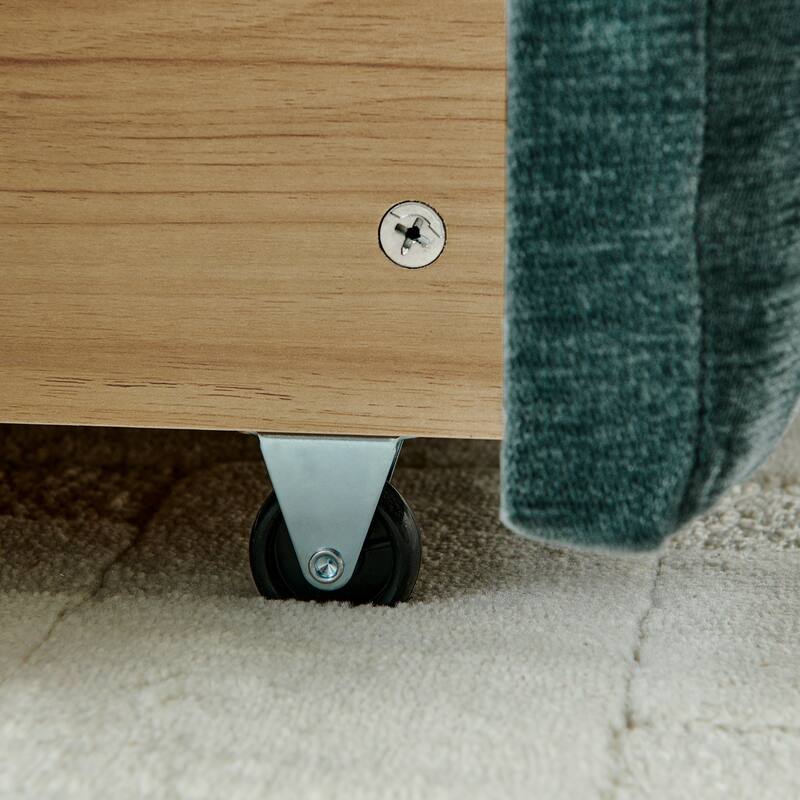 Roomfitters California King Upholstered Platform Bed with Storage, Chenille Fabric Frame with Headboard