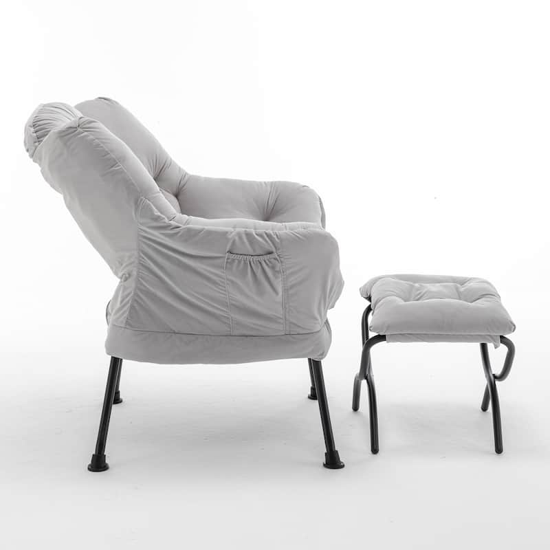 Accent Recliner Chair with Ottoman - Comfortable Upholstered Lounge Chair with Footrest, Ideal for Living Room,and Office