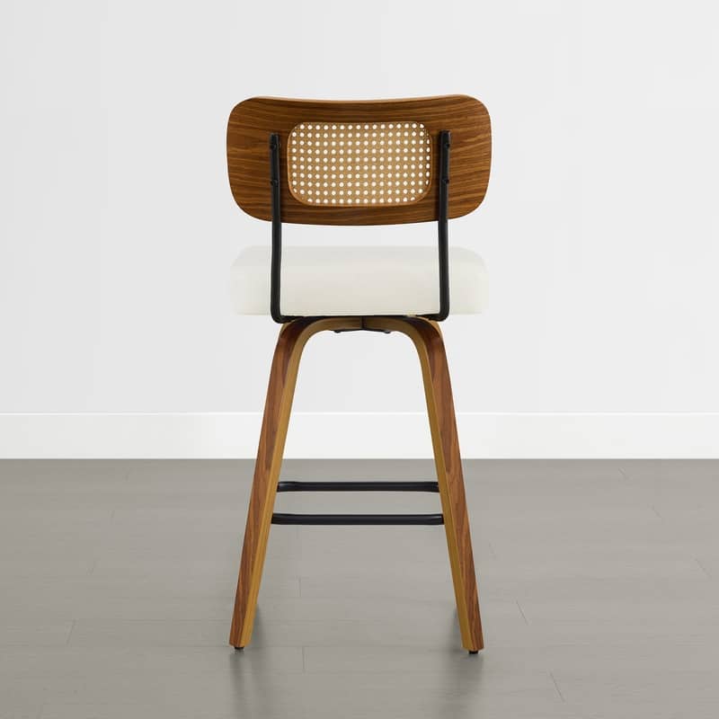 Spruce & Spring 26" Swivel Bar Stool with Bentwood Back or PE Rattan Back