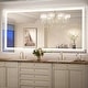 preview thumbnail 1 of 14, LED Mirror for Bathroom Vanity Dimmable Illuminated Mirror Wall Anti-Fog - 60”x31” Silver - 60”x31”