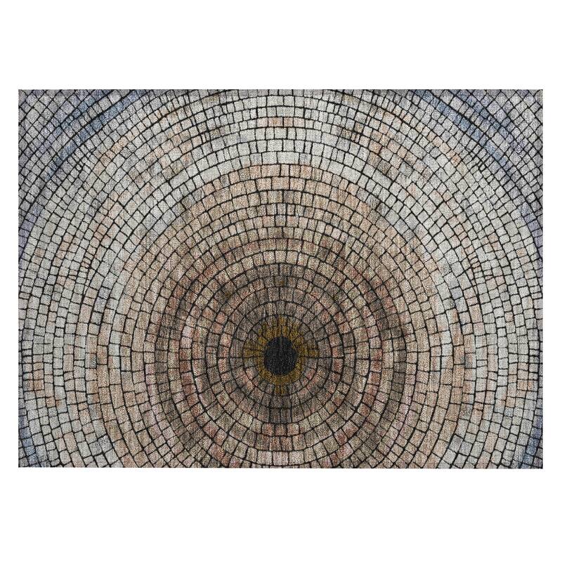 Machine Washable Indoor/ Outdoor Mosaic Rome Chantille Rug