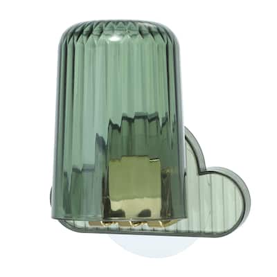 1 Set Wall Mounted Toothbrush Holder, Hanging Toothbrush Holder with Cup, 4.33"x2.56"