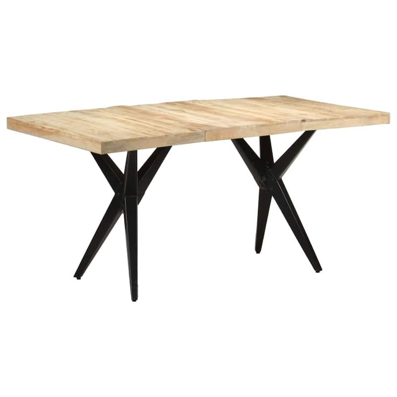 vidaXL Dining Table 63"x31.5"x29.9" Rough Mango Wood