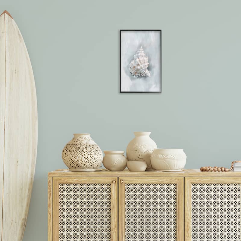 Stupell Conch Seashell Mirage Framed Giclee Art Design By Ramona Murdock