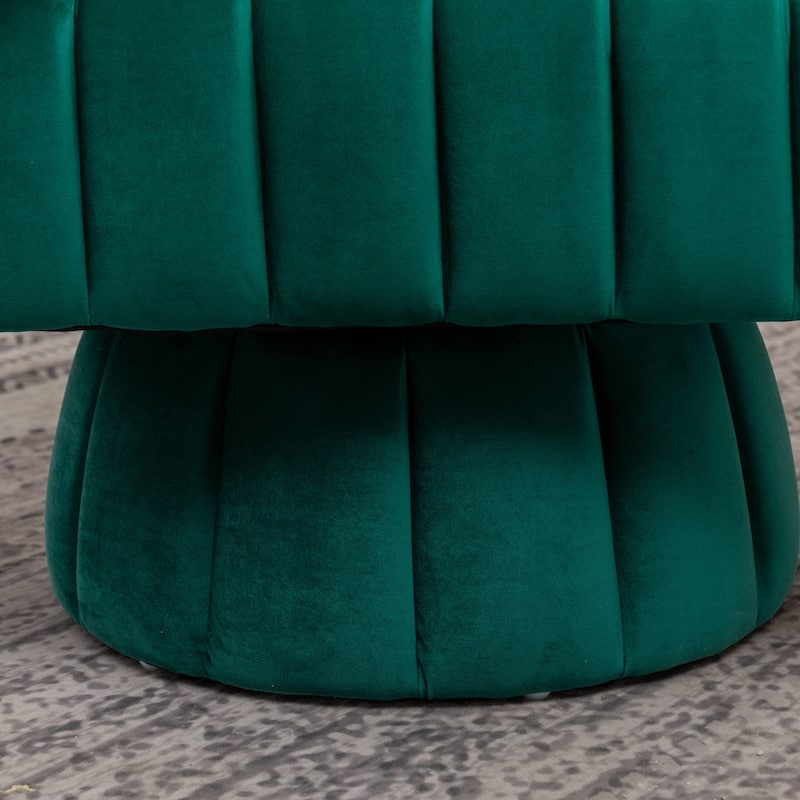 SEYNAR Modern Glam Velvet Upholstered Round Swivel Accent Arm Barrel Chair for Living Room
