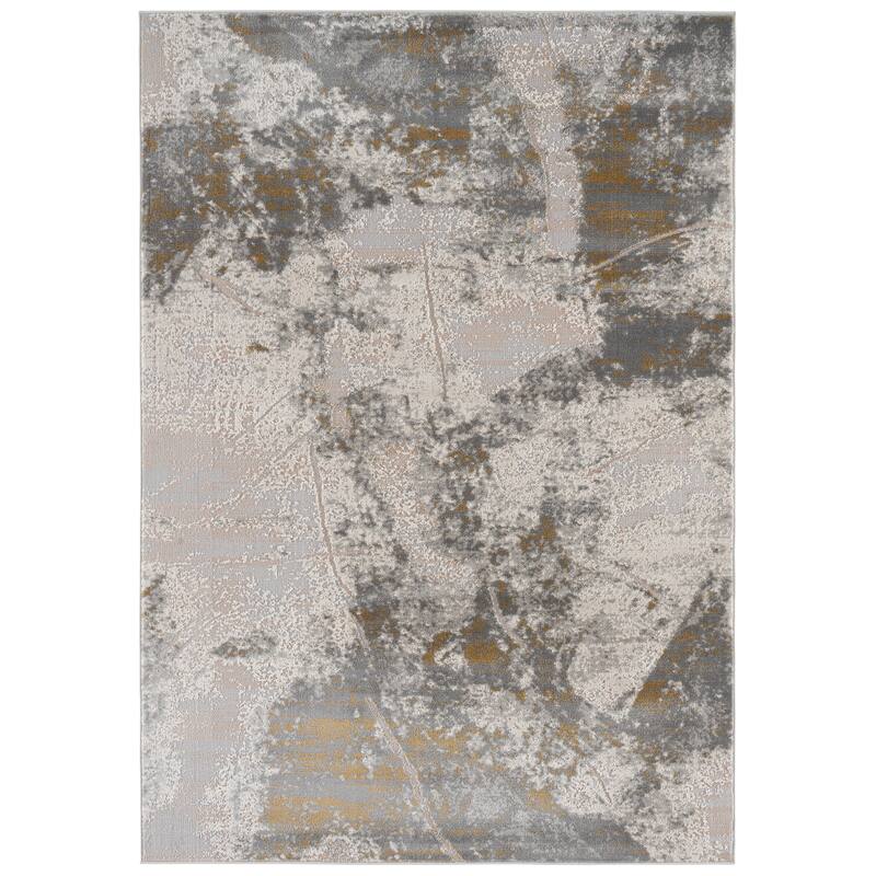 SAFAVIEH Palma Anki Modern Abstract Area Rug - Grey/Gold - 5'3" x 7'6"