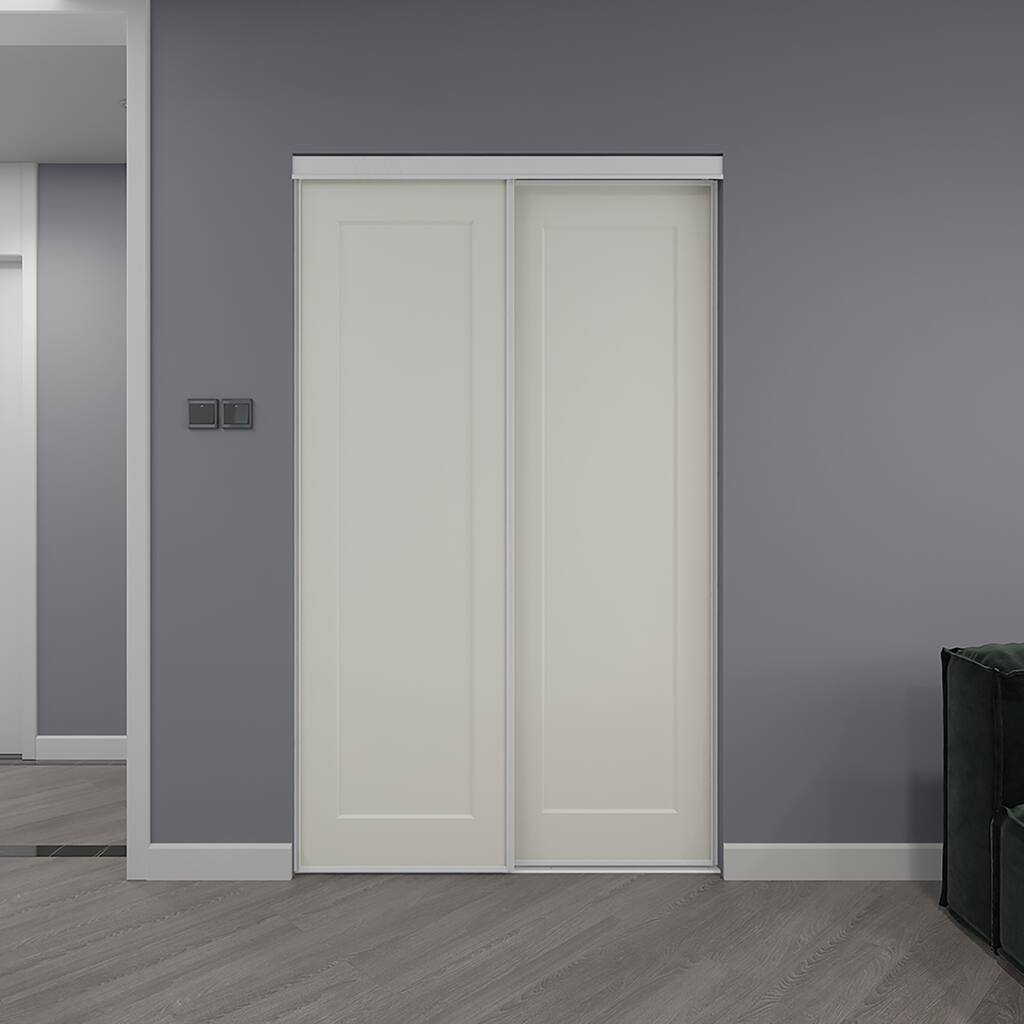 Colonial Elegance Time Square Massonite White Sliding Closet Door 48x80.5"